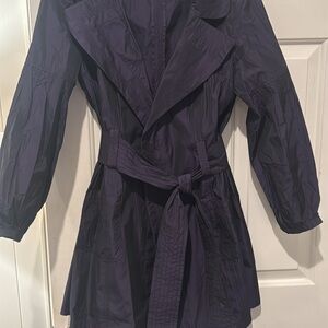 Carlisle Deep Purple Trench Coat and purple sequin under top (xl)
